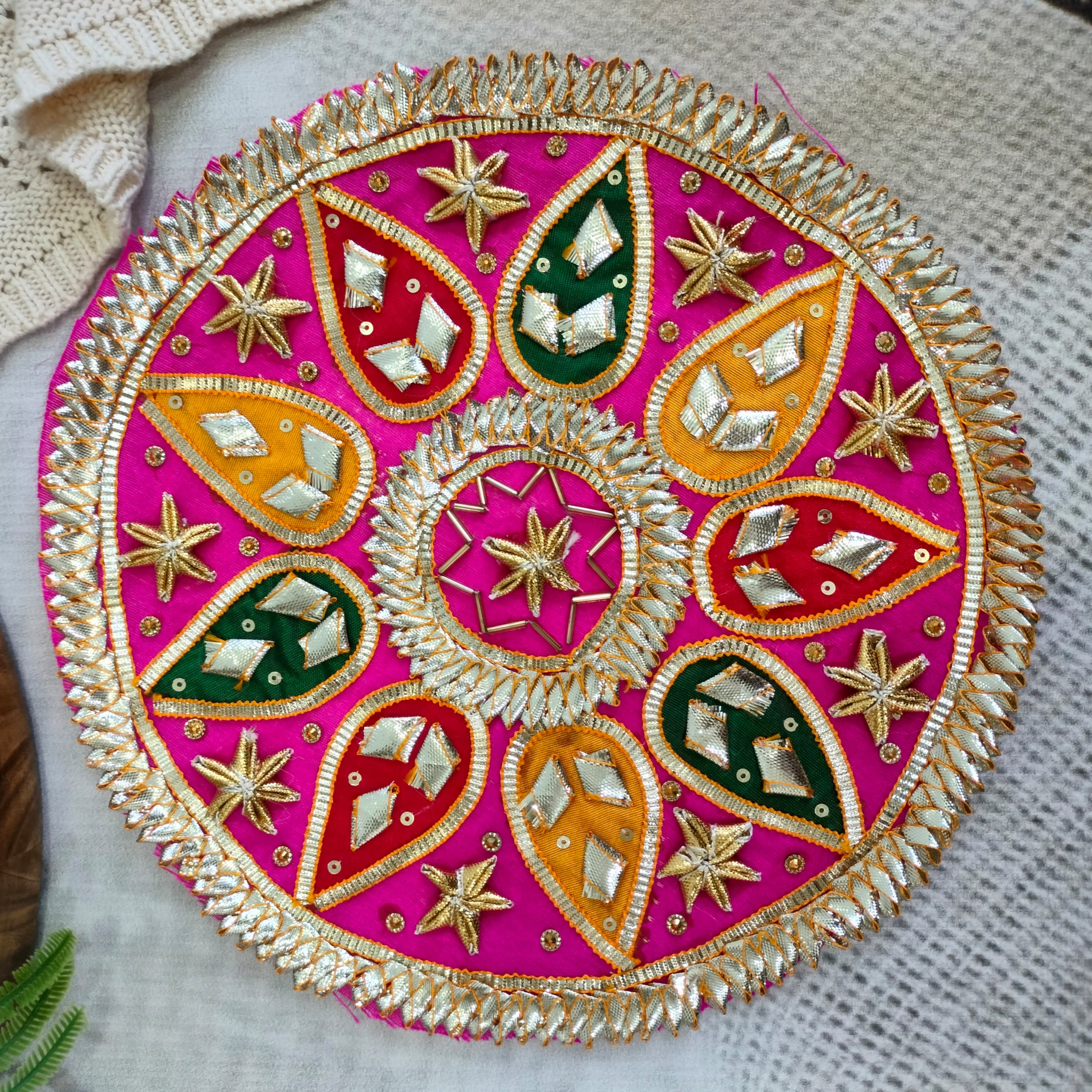 Pink Embellished Gota Patch