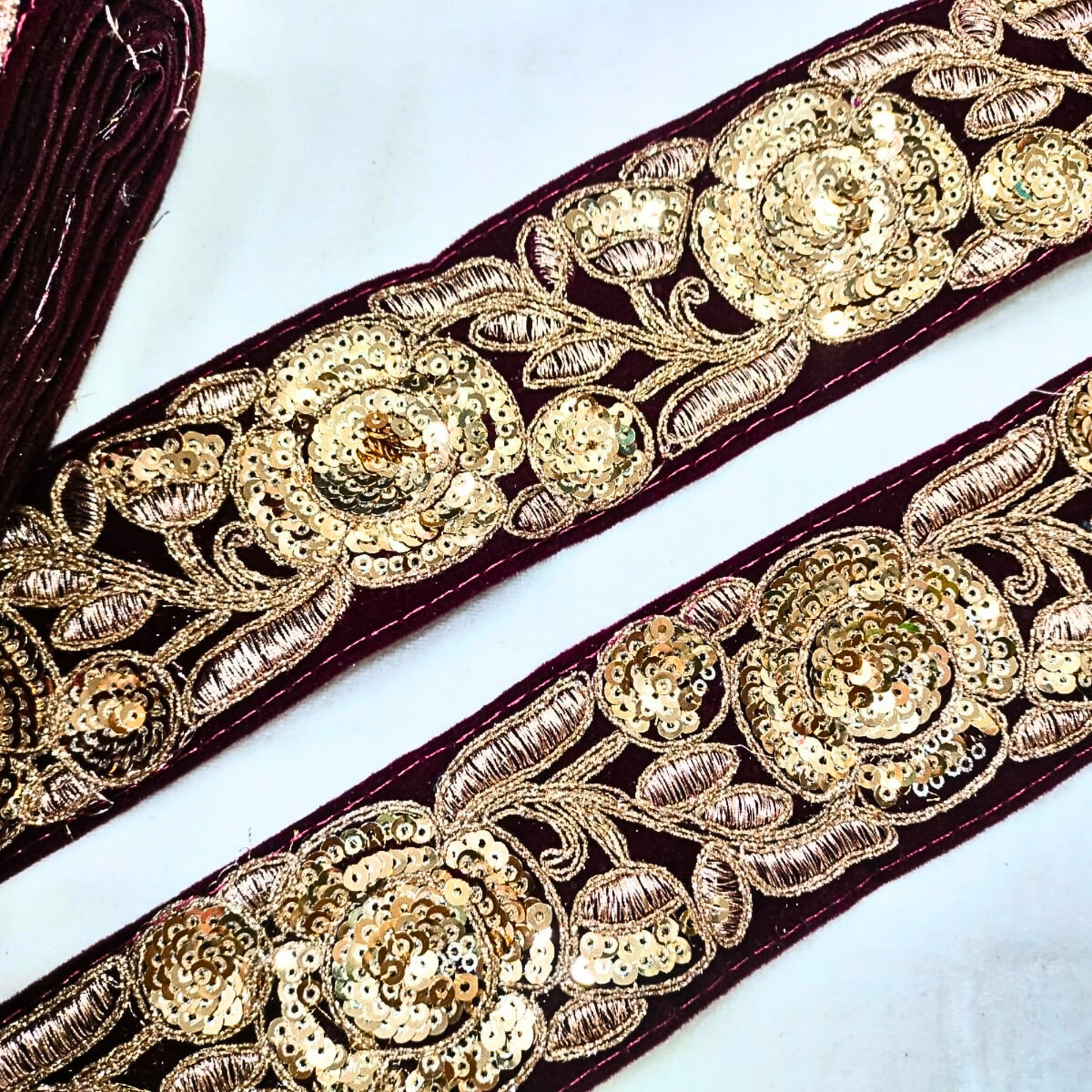 Maroon Fancy Embellished Trim