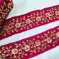 Pink Fancy Velvet Zari Work Lace