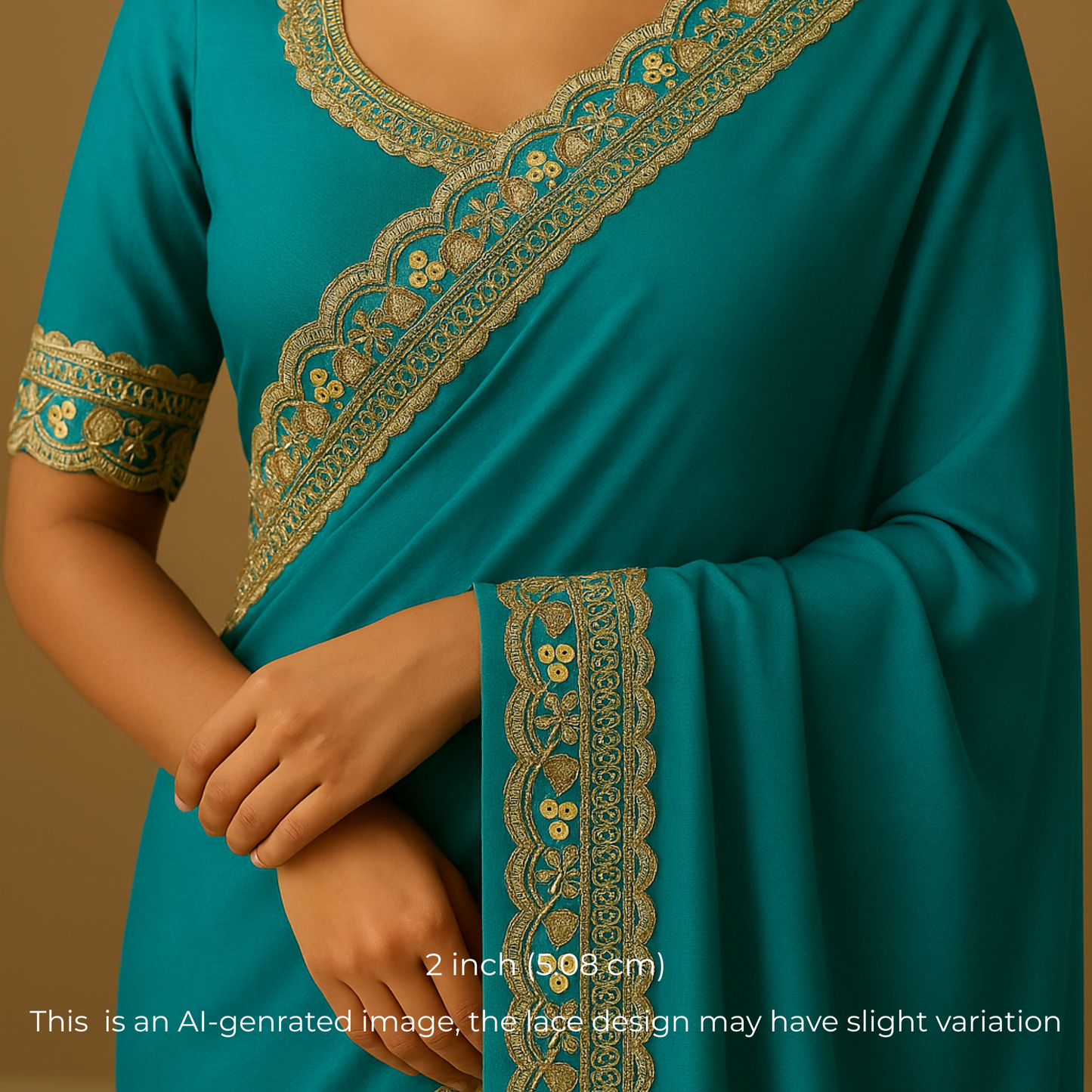 Fancy Blue Zari Embellished Trim