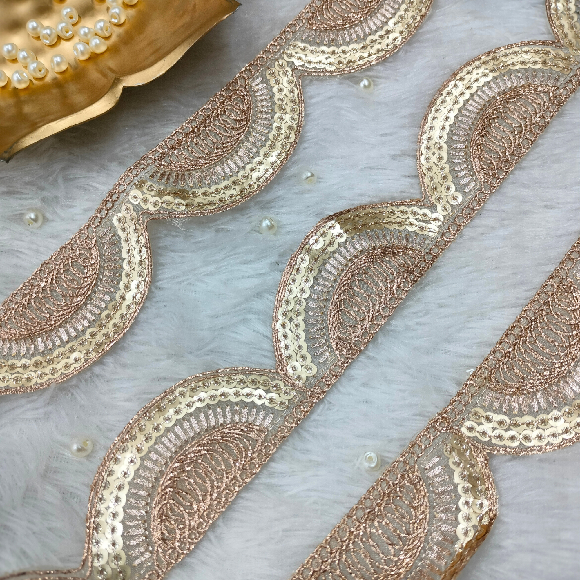 Scalloped Border Embroidered Designer Lace