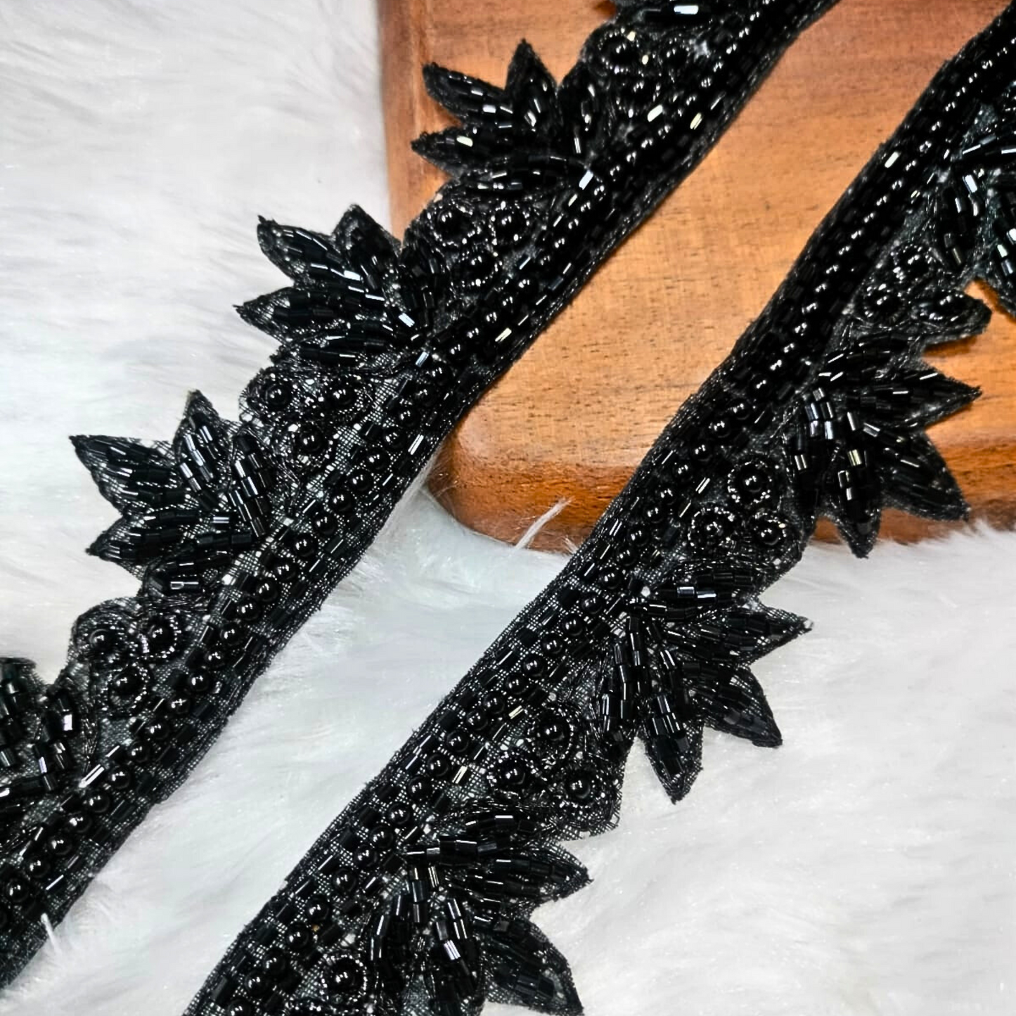 Black Embellished Handwork Trim