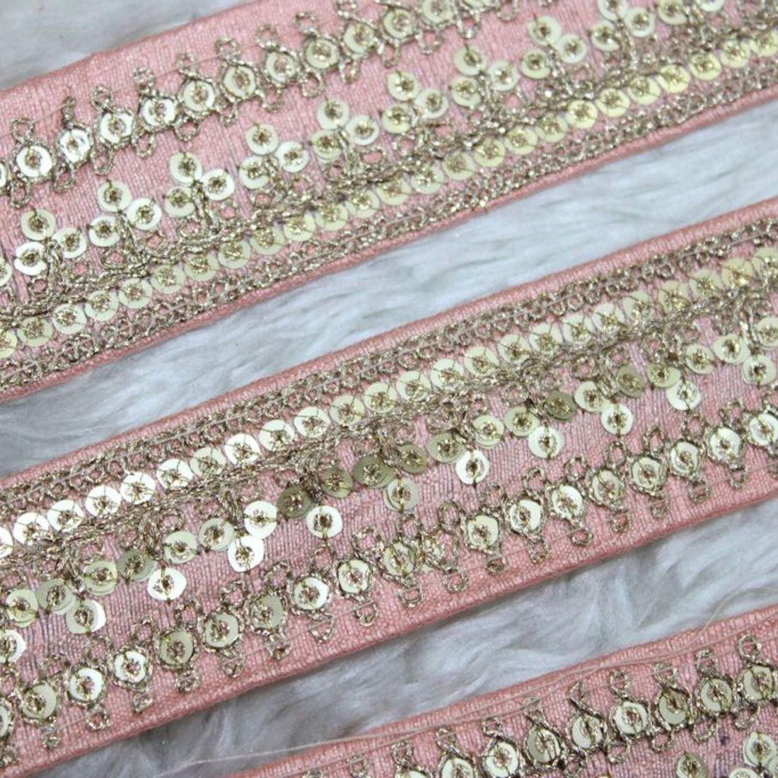 Sequin Embroidered Lace Trim Border for Ethnic, Festive & Designer Wear