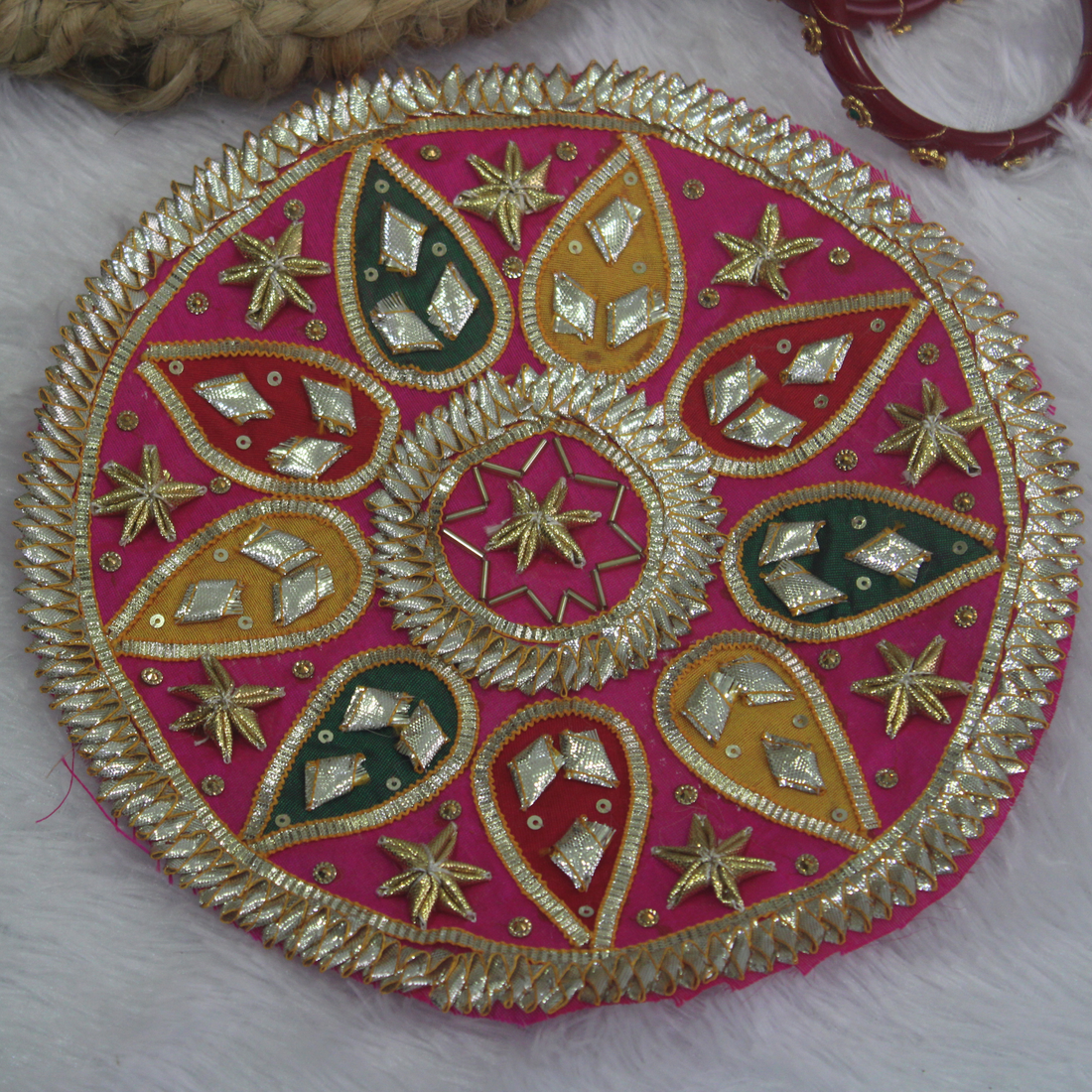 Pink Embellished Gota Patch