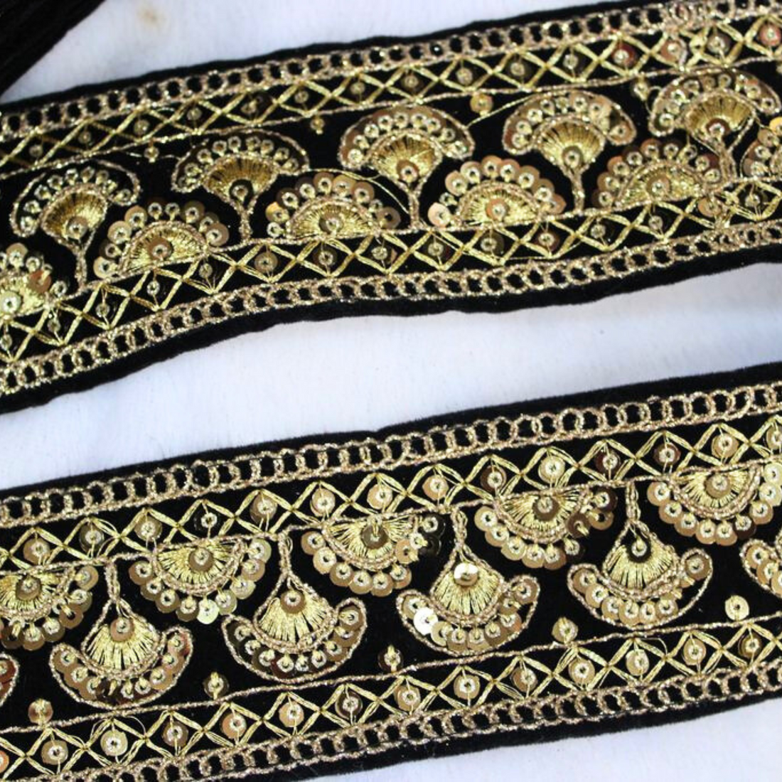 Black Fancy Zari Trim