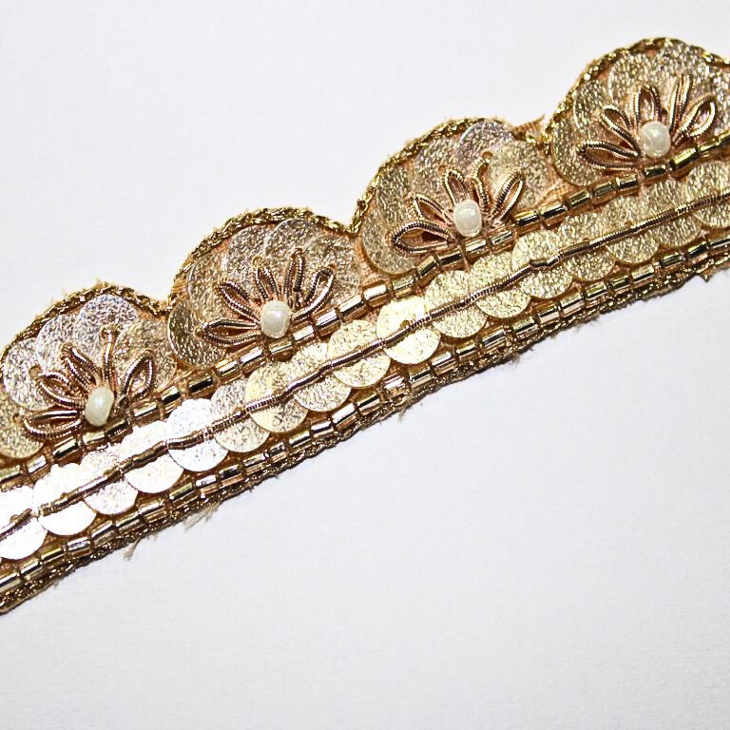 Rose Gold Embellished Handwork Trim