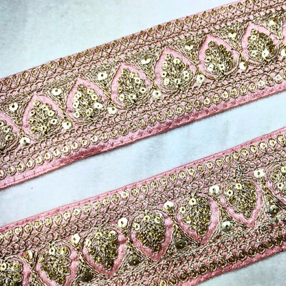 Fancy Light Pink Sequins Trim