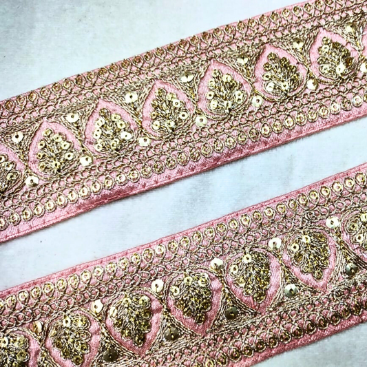 Fancy Light Pink Sequins Trim