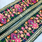 Multicolor Embroidered Green Trim