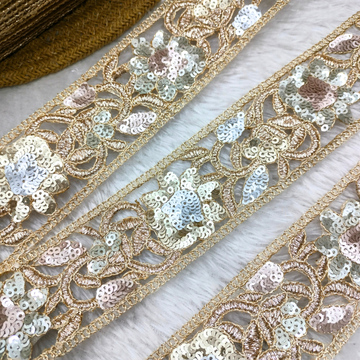 Open-Work Floral Sequin Lace