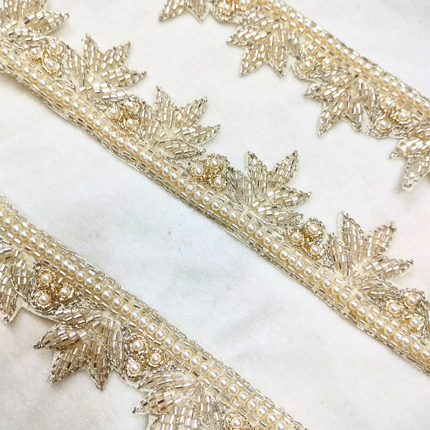 Light Gold Embellished Handwork Trim