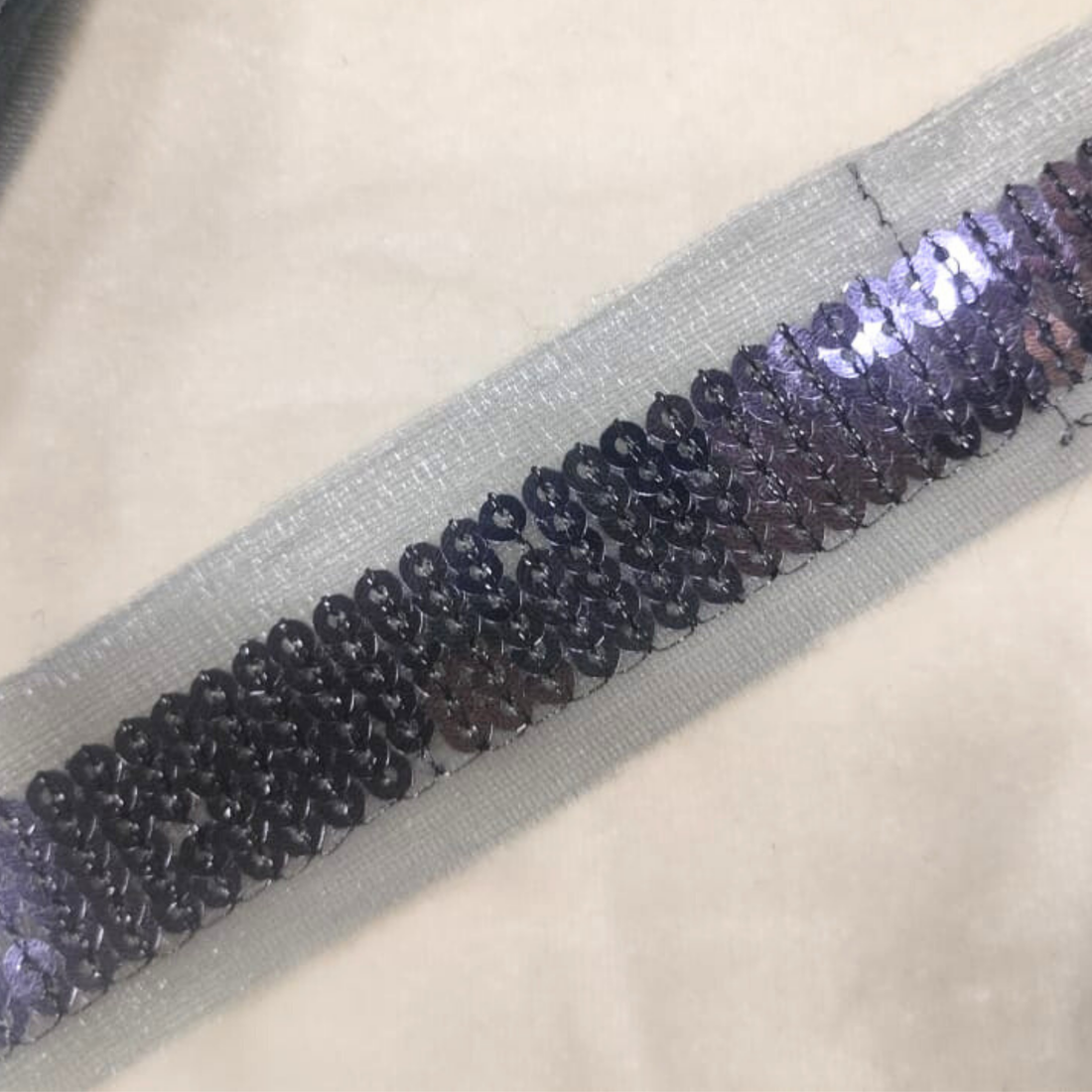 Net Lace Trim Border with Linear Embroidery for Designer Wear