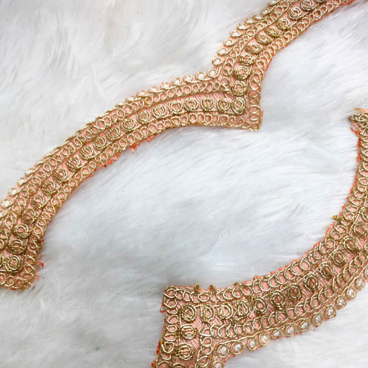 Peach Fancy Embellished Trim