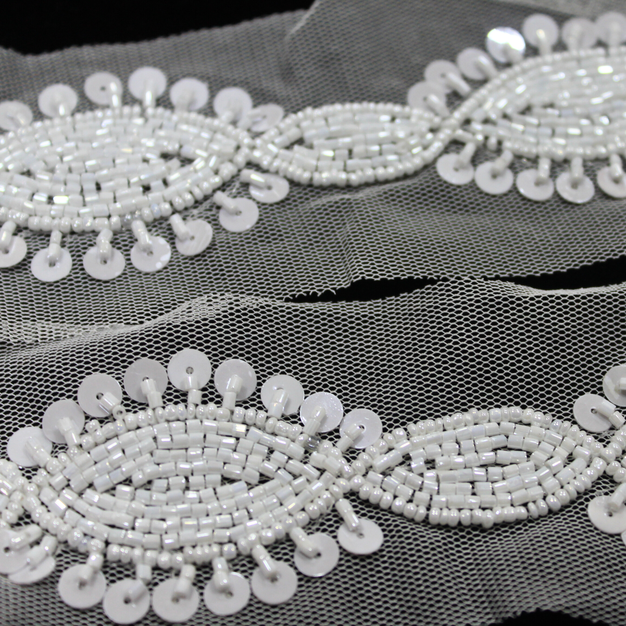 Sequin Embellished Handwork Lace