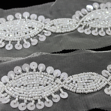 Sequin Embellished Handwork Lace