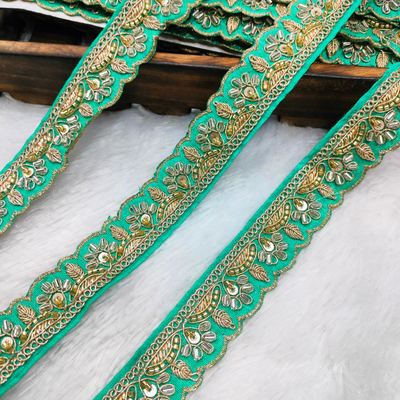 Scalloped Beaded Embroidered Trim hover image