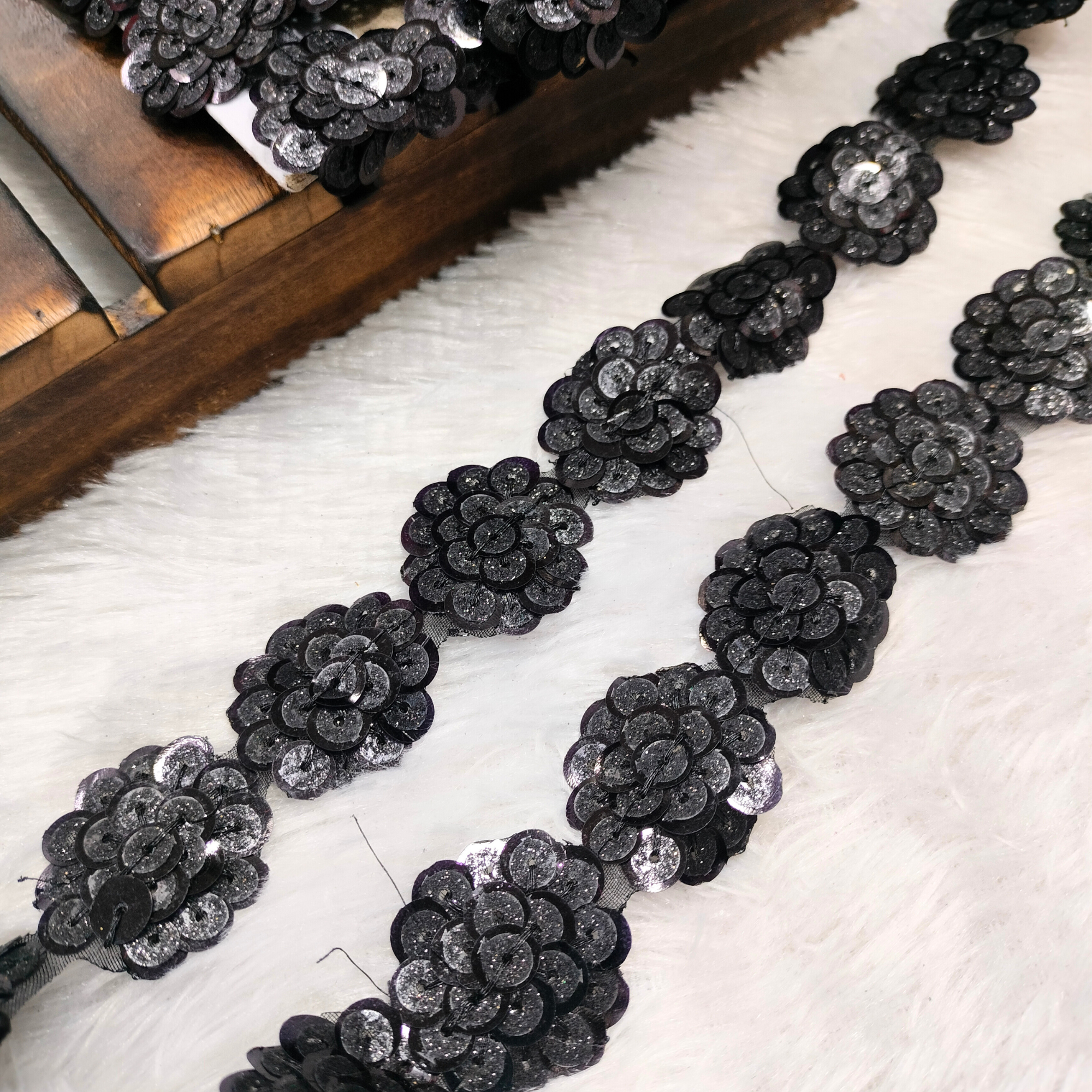 Circular Sequin Work Lace