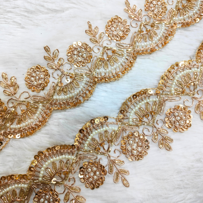 Golden Handcrafted Zardozi Trim