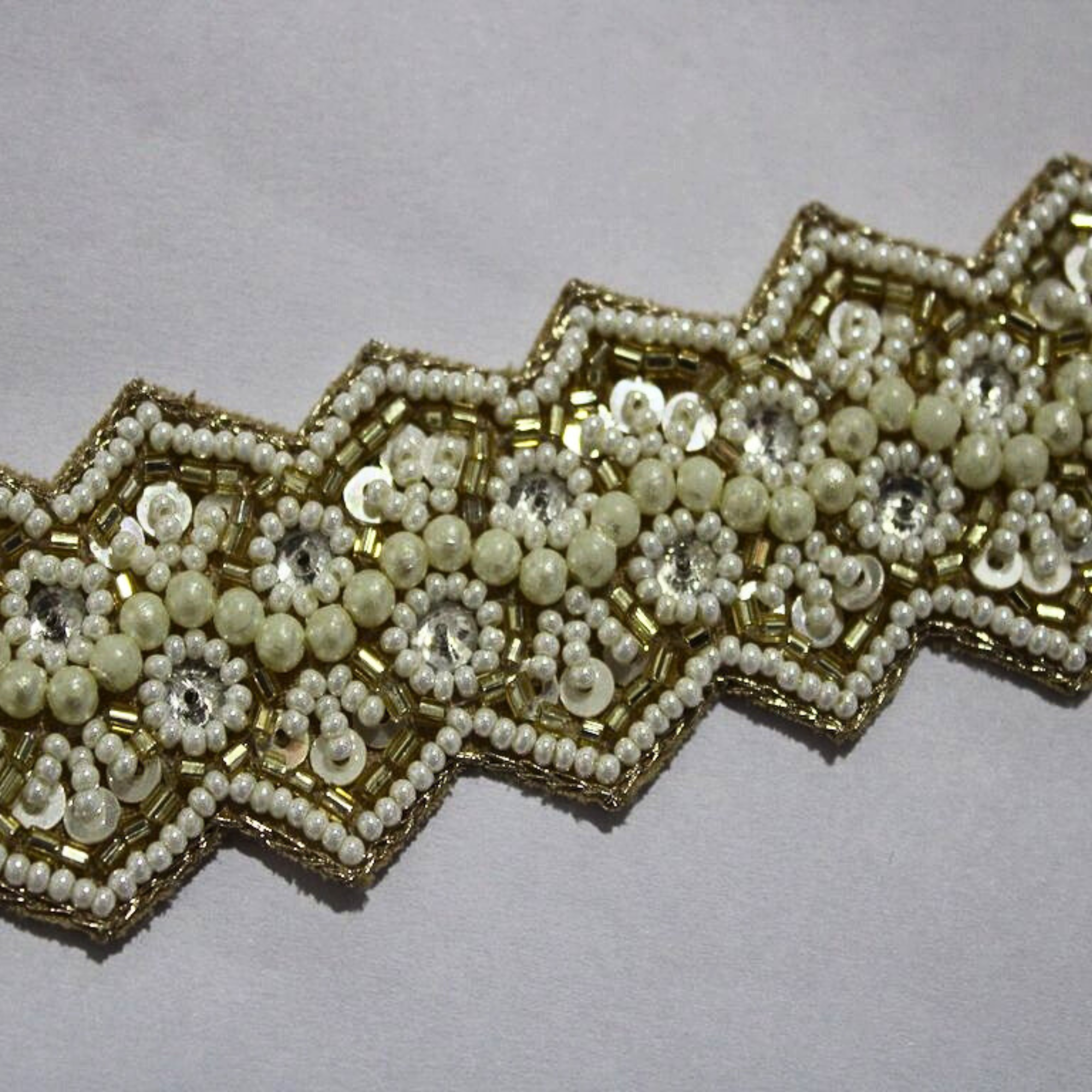 Exclusive Light Golden Handwork Trim