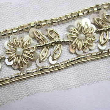 Light Gold Embellished Handcrafted Trim
