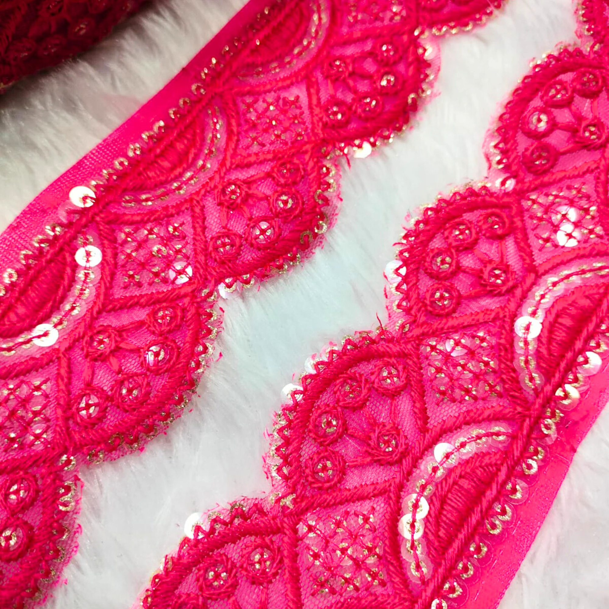 Sequin Scallop Embroidered Trim
