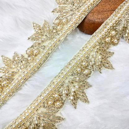 Light Gold Embellished Handwork Trim