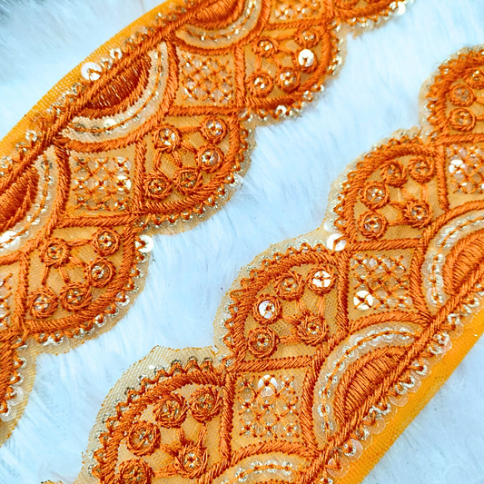 Orange Fancy Threadwork Trim