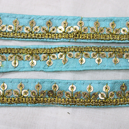 Blue Embellished Sequin Trim