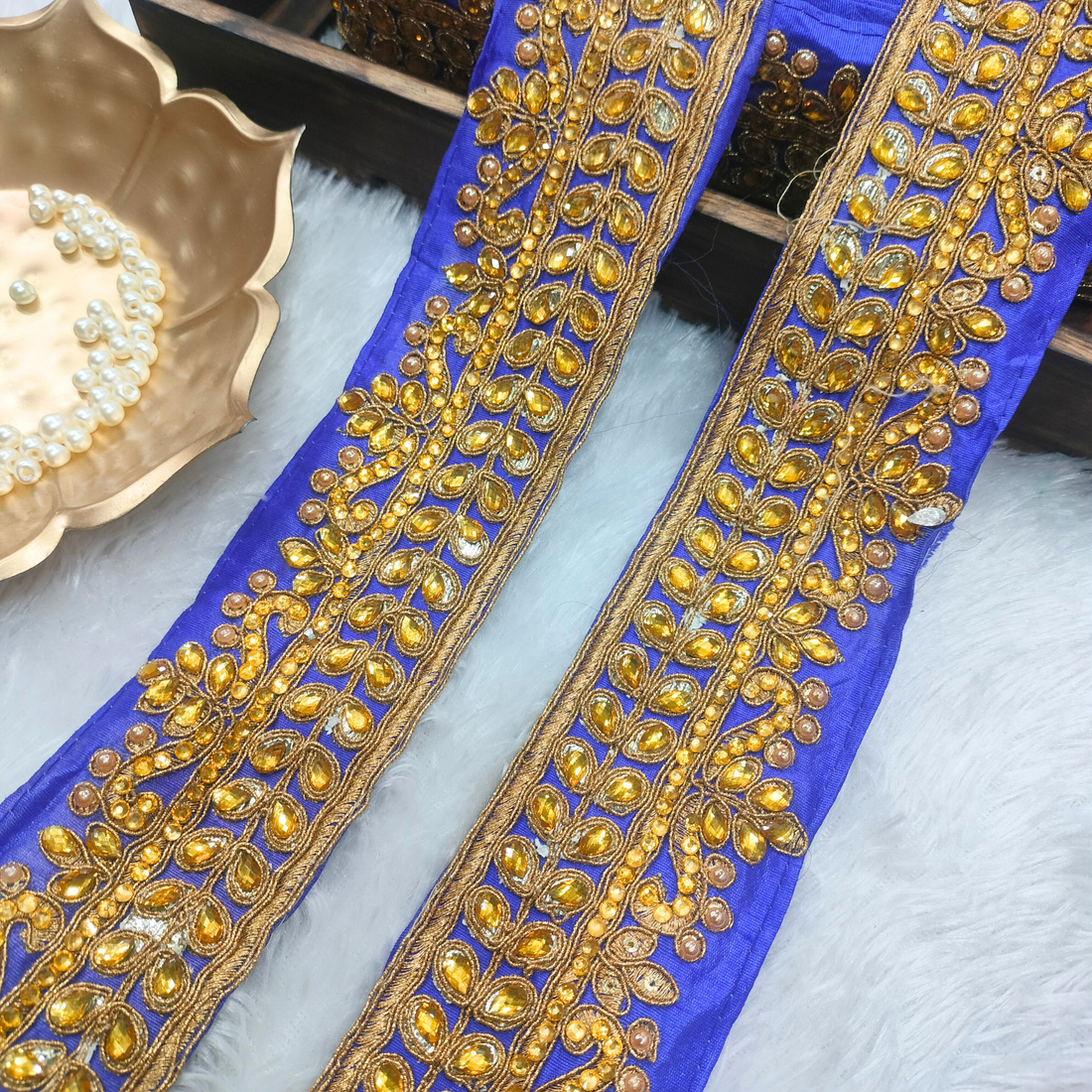 Floral Stone Work Lace