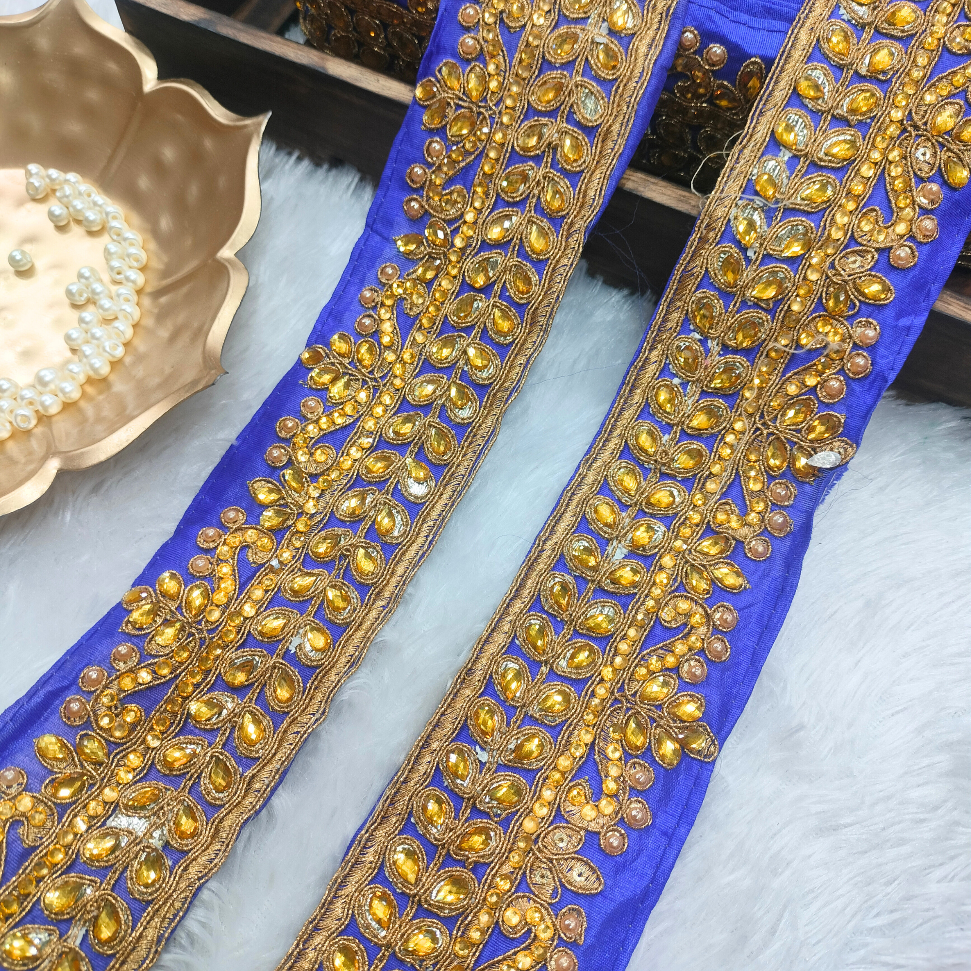 Floral Stone Work Lace