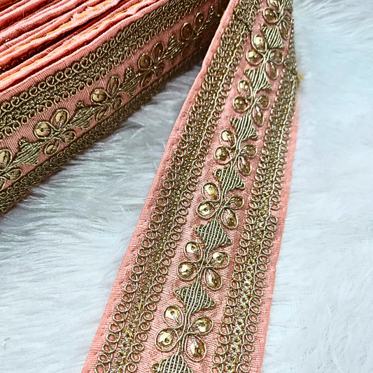 Peach Fancy Embellished Trim