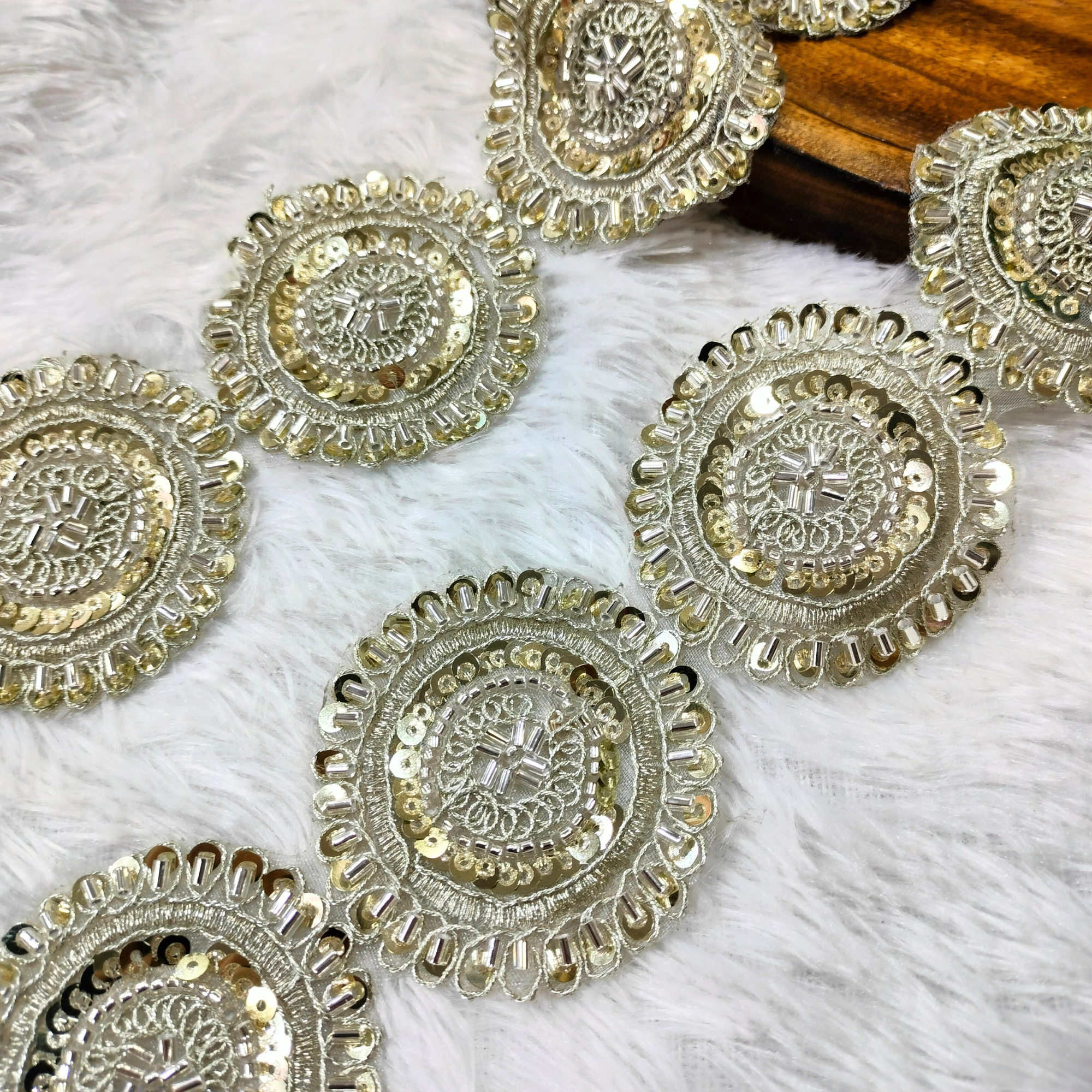 Circular Cutdana Embellished Trim