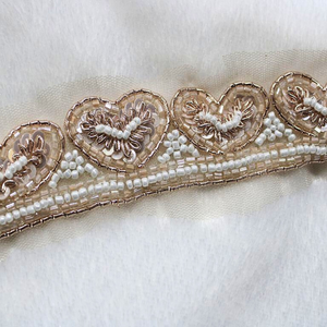 Rose Gold Heart Shape Embellished Handcrafted Trim