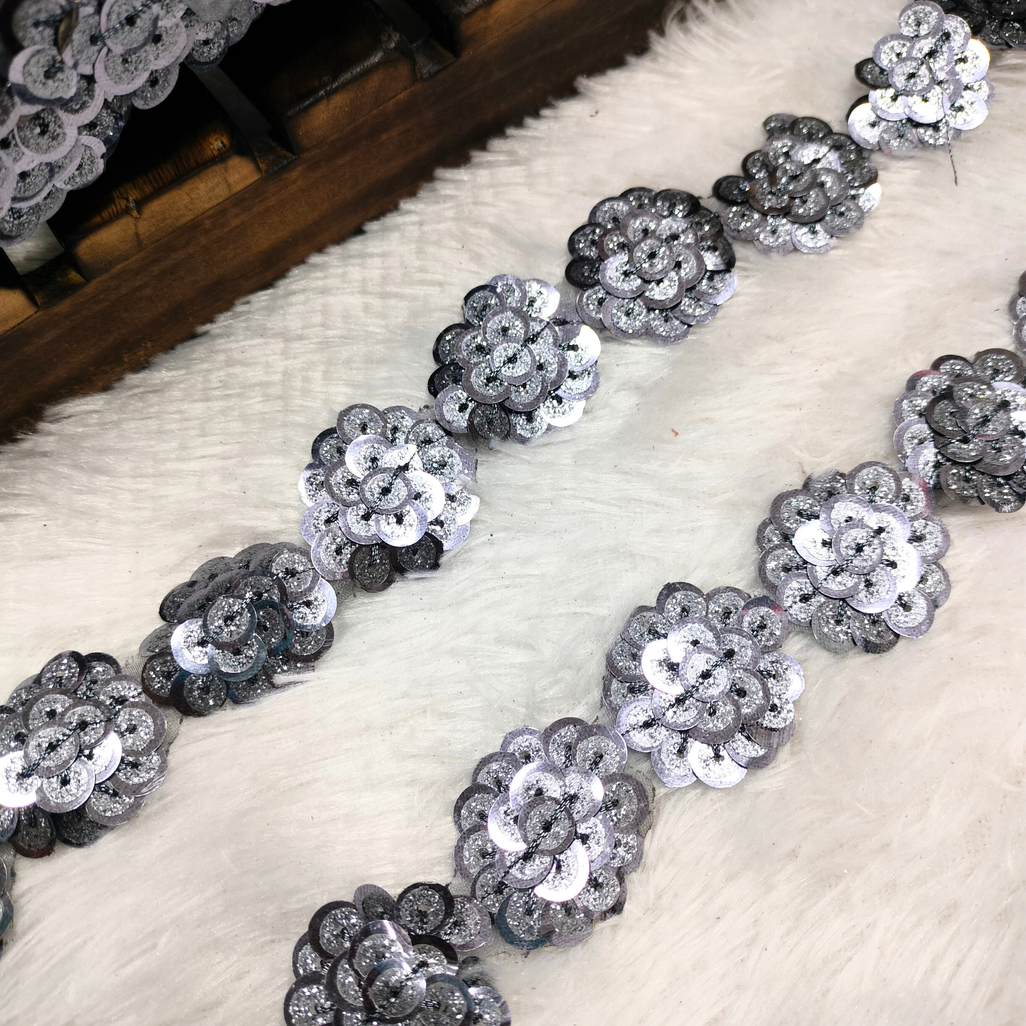 Circular Sequin Work Lace