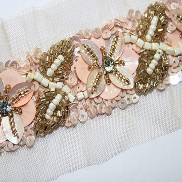 Rose Gold & Peach Exquisite Handcrafted Trim