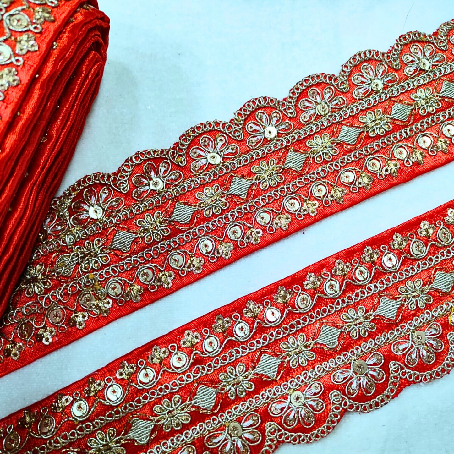 Orange Fancy Embellished Trim