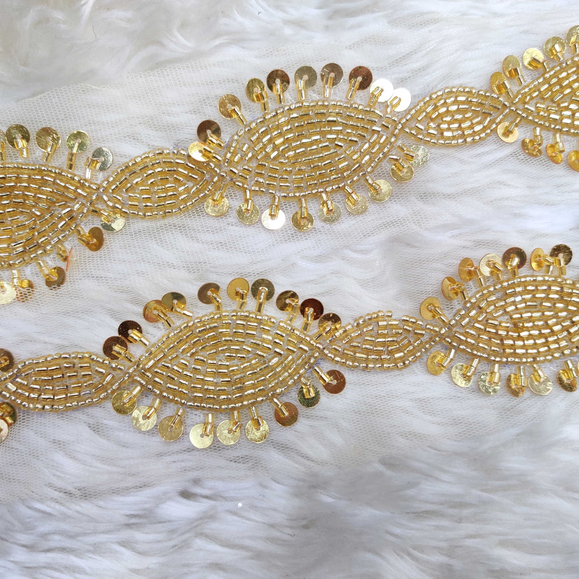 Sequin Embellished Handwork Lace