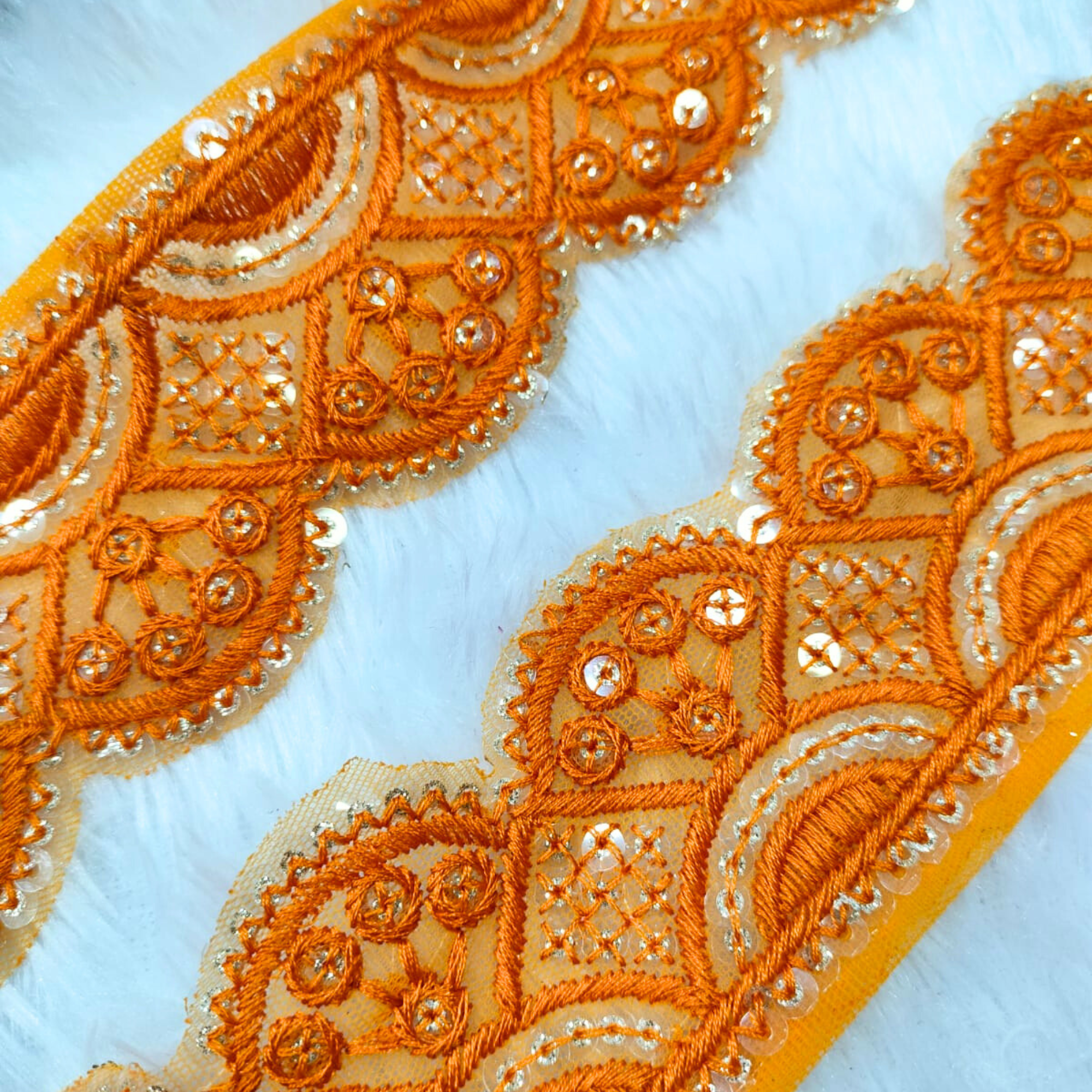 Sequin Scallop Embroidered Trim