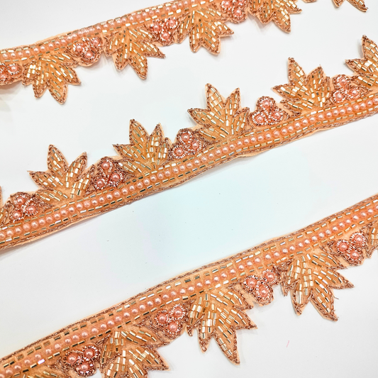 Rose Gold Embellished Handwork Trim