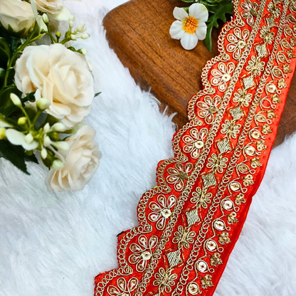 Orange Fancy Embellished Trim