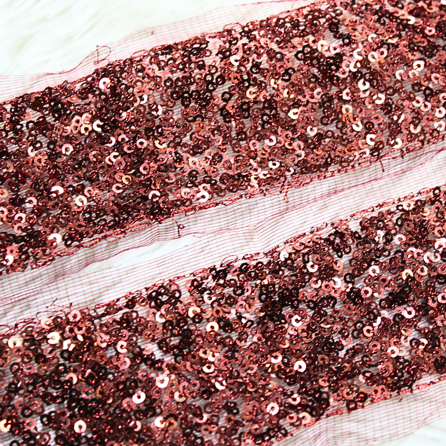 Red Fancy Sequin Work Trim