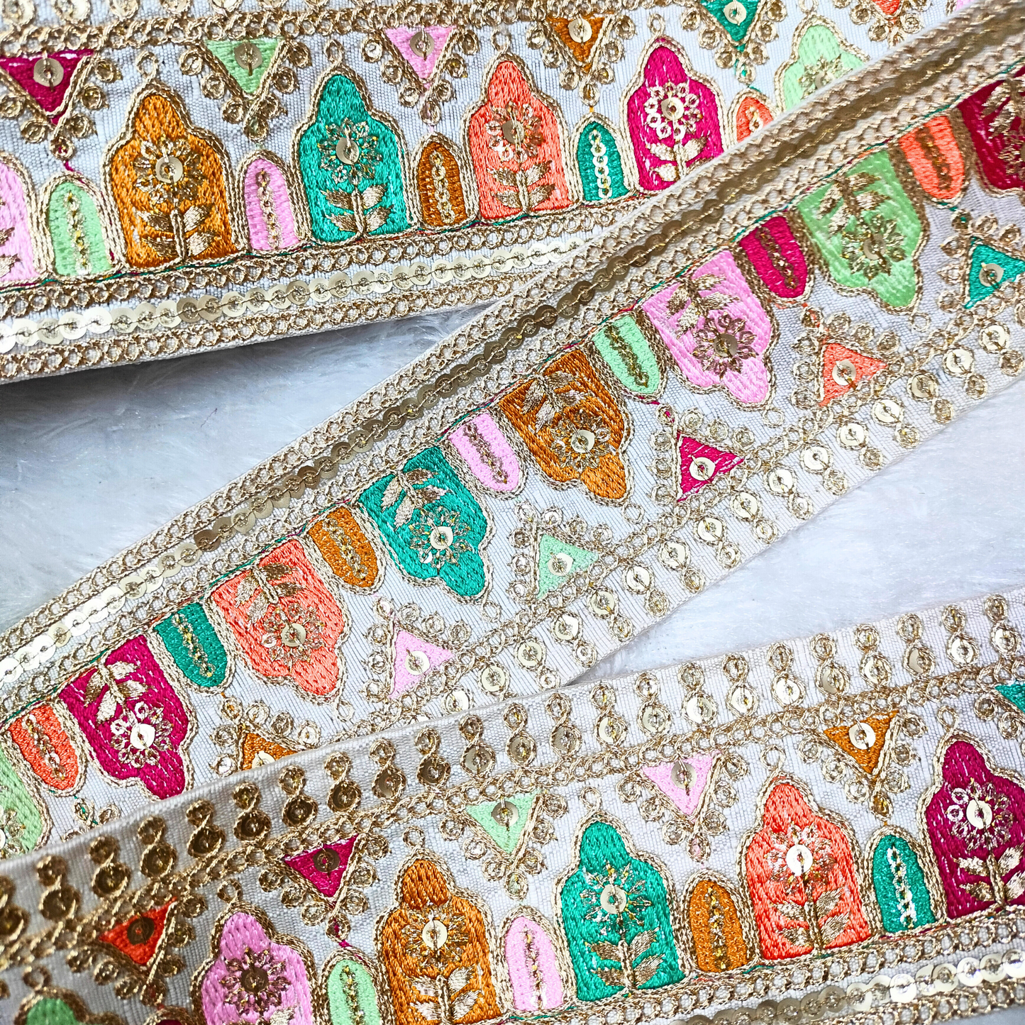 White Fancy Embroidery Trim