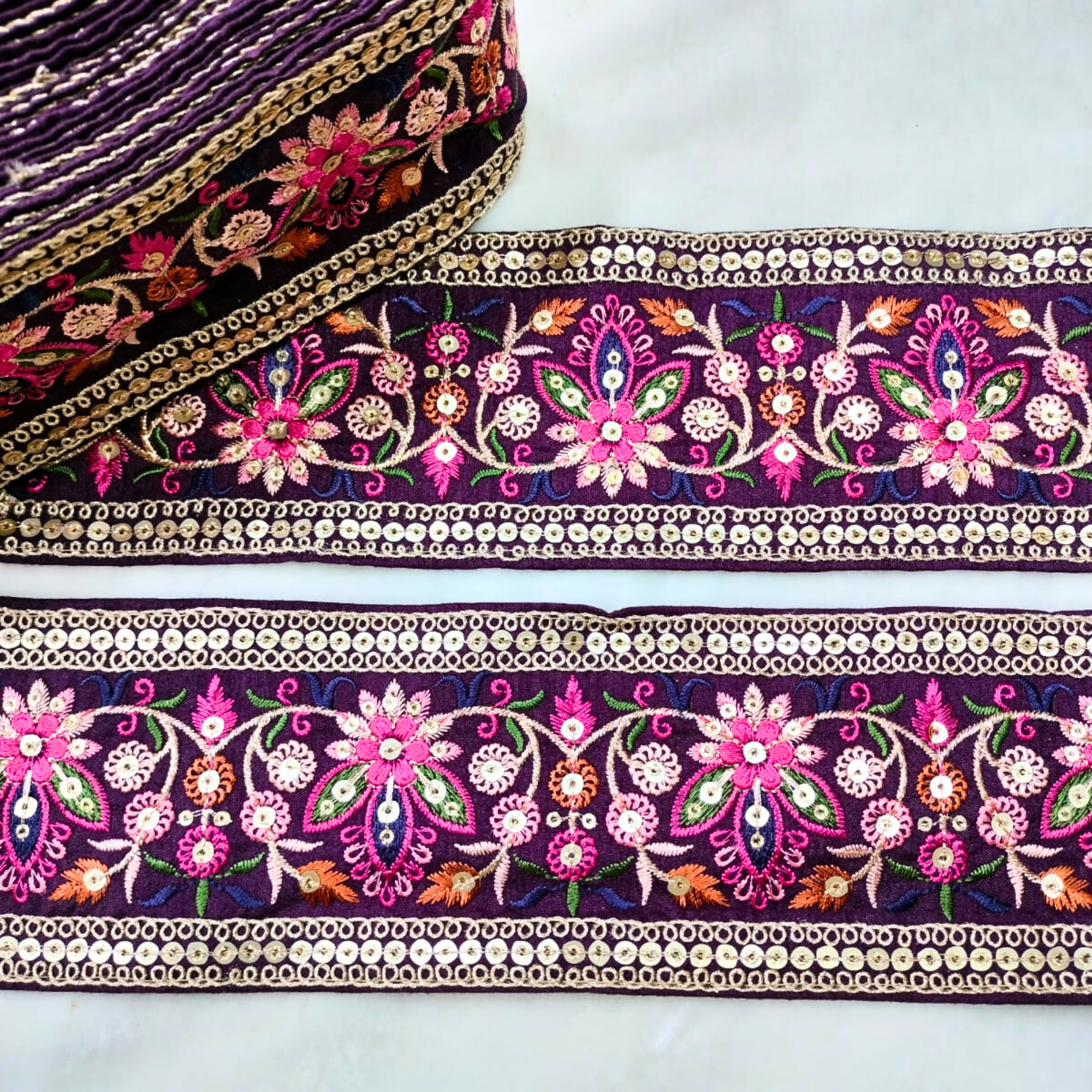 Multicolor Embroidered Trim