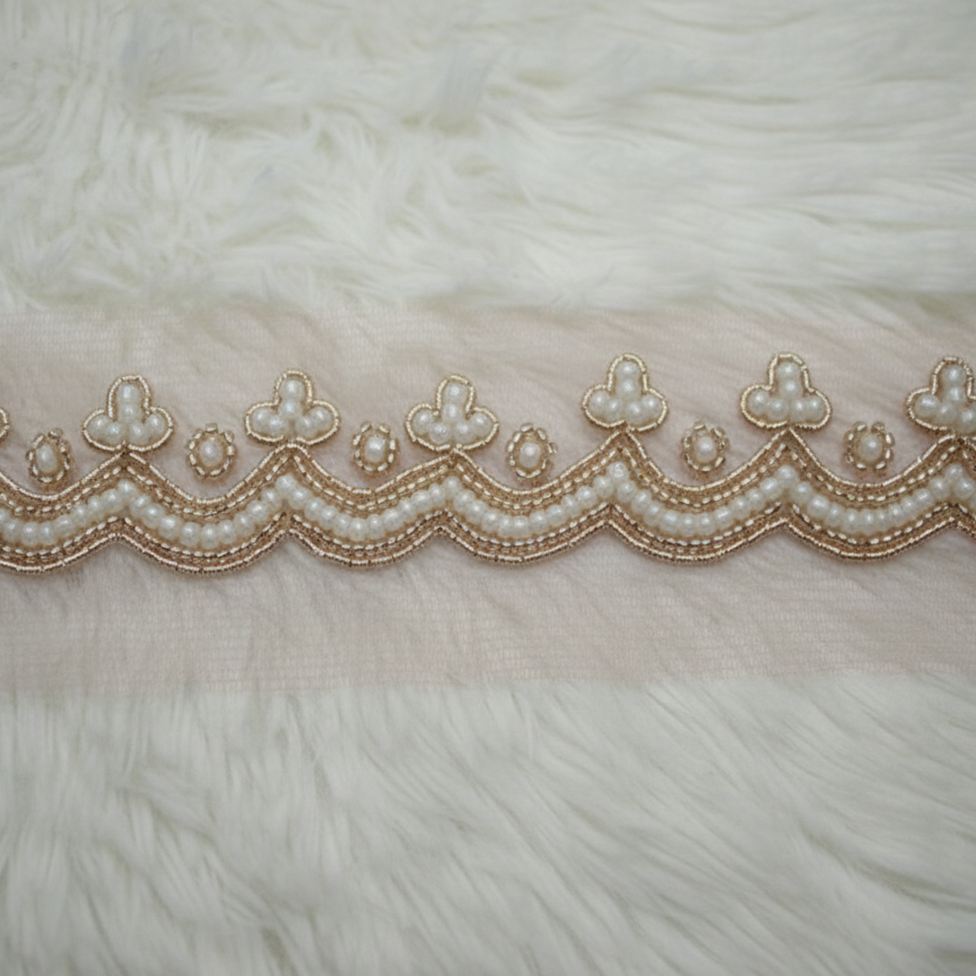 Ivory Pearl Scallop Lace
