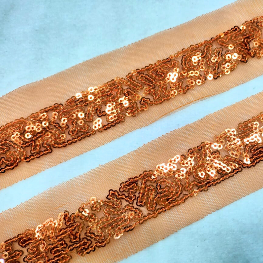 Vibrant Orange Sequin Trim for Stylish Embellishments