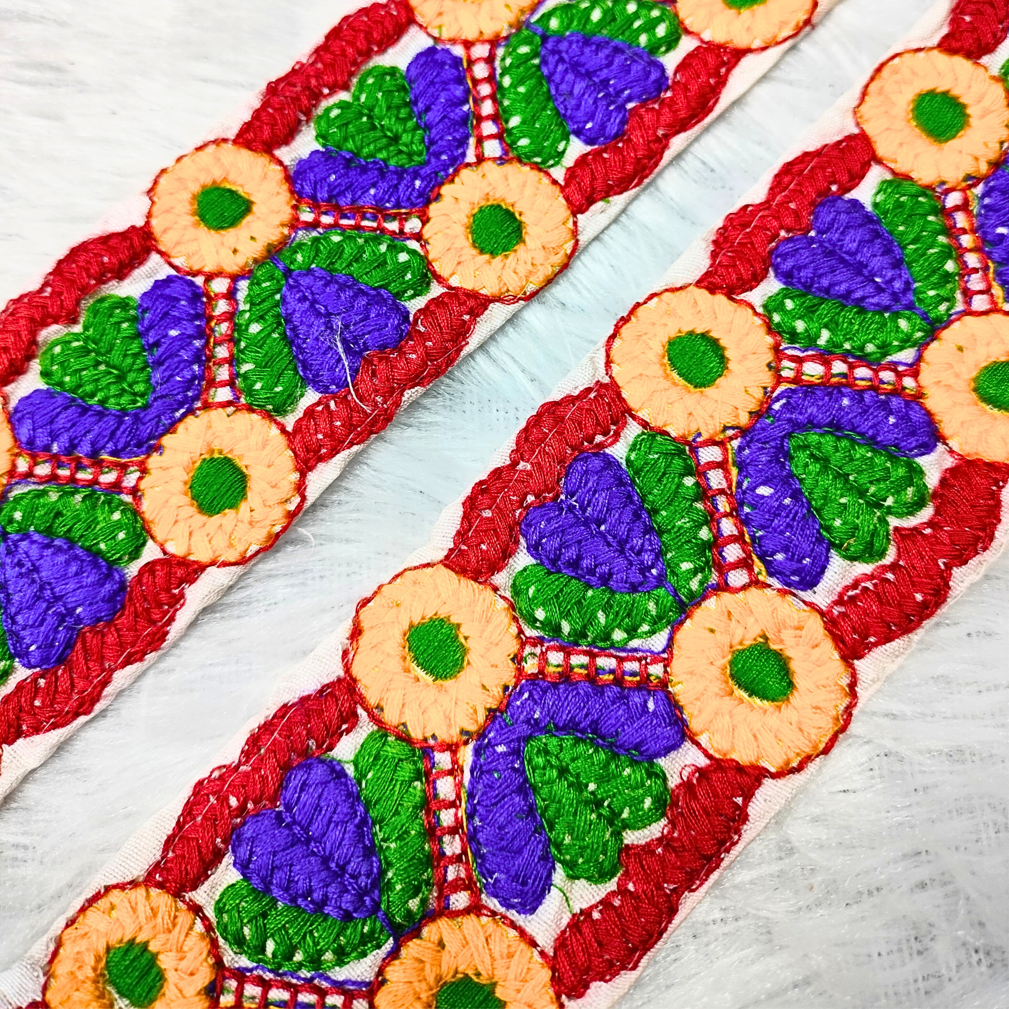 Multicolor Fancy Zari and Thread Work Embroidered Border