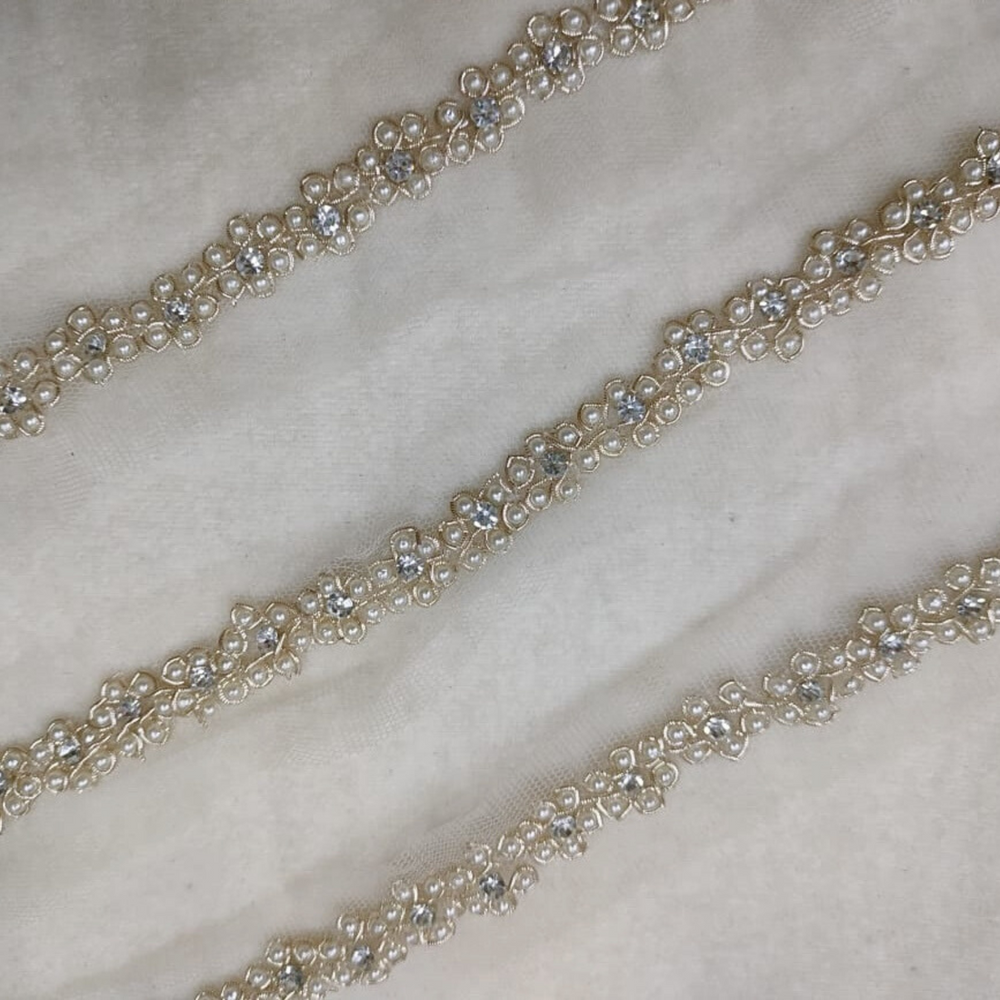 Golden Floral Handwork Lace