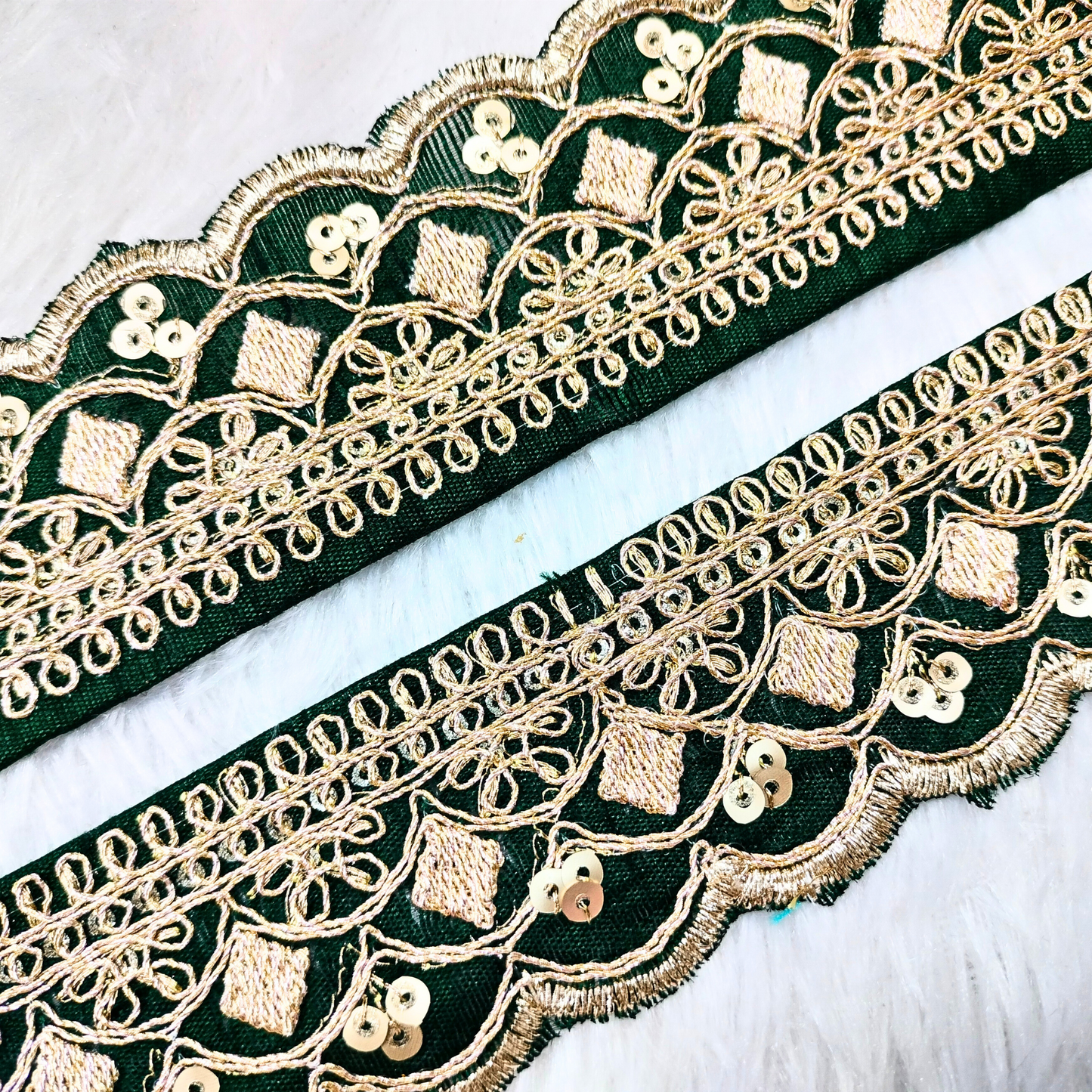 Fancy Green  Zari Embellished Trim