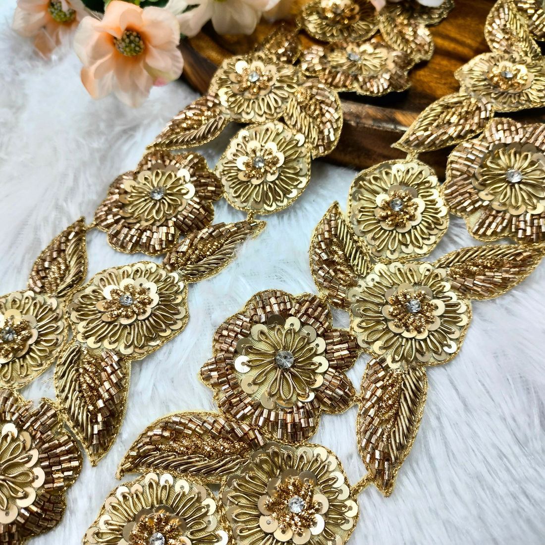 Handcrafted Zardozi Embellished Trim