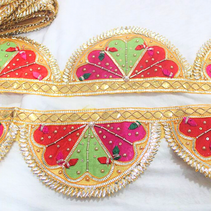 Traditional Yellow Multicolor Gota Trim